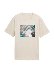 TOM TAILOR DENIM T-Shirt azur/grau/schwarz/offwhite