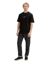 TOM TAILOR DENIM T-Shirt schwarz/weiß