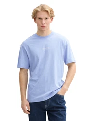 TOM TAILOR DENIM T-Shirt hellblau/weiß