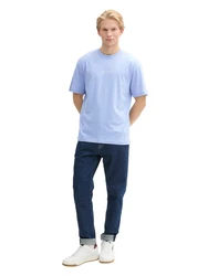 TOM TAILOR DENIM T-Shirt hellblau/weiß