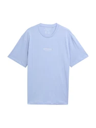 TOM TAILOR DENIM T-Shirt hellblau/weiß