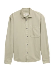 TOM TAILOR Denim Langarmhemd Relaxed Fit Hemd beige