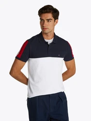TOMMY HILFIGER Poloshirt marineblau / kirschrot / weiß