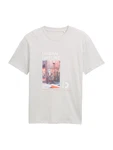 TOM TAILOR DENIM T-Shirt blau/hellgrau/pitaya/weiß
