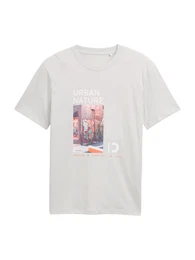 T-Shirt blau / hellgrau / pitaya / wei