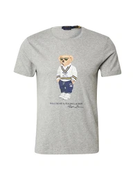 T-Shirt dunkelblau / hellbraun / graumeliert / wei
