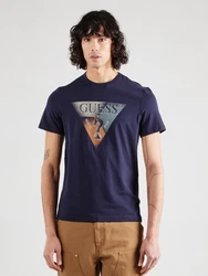 GUESS T-Shirt marine/hellblau/orange/weiß