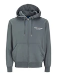 Jack & Jones Plus Sweatshirt 'JORVesterbro' dunkelgrau/weiß