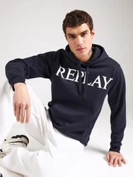 REPLAY Sweatshirt nachtblau/weiß