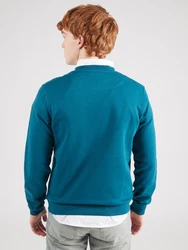 s.Oliver Sweatshirt aus Baumwollmix mit Logo-Detail petrol