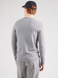 s.Oliver Langarmshirt Henley-Shirt mit Flammgarnstruktur Grau/Dunkelgrau/Hellgrau