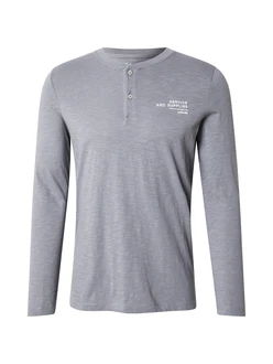 s.Oliver Langarmshirt Henley-Shirt mit Flammgarnstruktur Grau/Dunkelgrau/Hellgrau