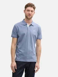 TOM TAILOR Poloshirt taubenblau/weiß