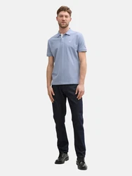 TOM TAILOR Poloshirt taubenblau/weiß