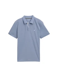 TOM TAILOR Poloshirt taubenblau/weiß