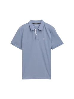 TOM TAILOR Poloshirt taubenblau/weiß