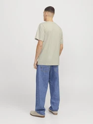 JACK & JONES T-Shirt 'JJColton' hellgrau/schwarz/weiß