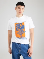 Replay T-Shirt navy/orange/weiß