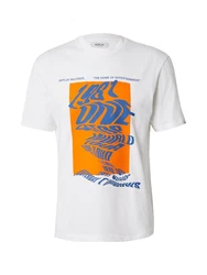 Replay T-Shirt navy/orange/weiß