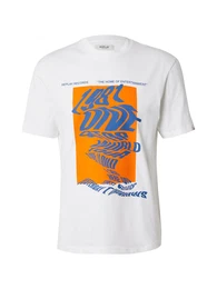 T-Shirt navy / orange / wei