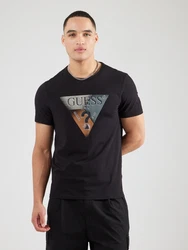GUESS T-Shirt türkis/dunkelorange/schwarz/offwhite