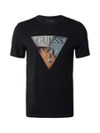 GUESS T-Shirt türkis/dunkelorange/schwarz/offwhite