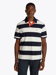 TOMMY HILFIGER Poloshirt nachtblau/orange/weiß