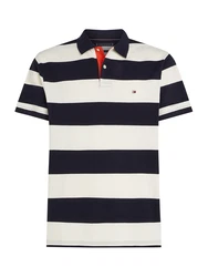 TOMMY HILFIGER Poloshirt nachtblau/orange/weiß