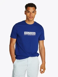 TOMMY HILFIGER T-Shirt blau/weiß
