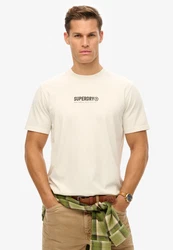 Superdry T-Shirt 'Utility Sport' hellbeige/schwarz