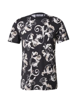 Versace Jeans Couture T-Shirt braunmeliert/schwarz/weiß