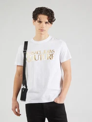 Versace Jeans Couture T-Shirt 'INSTIT THICKFOIL' gold/weiß