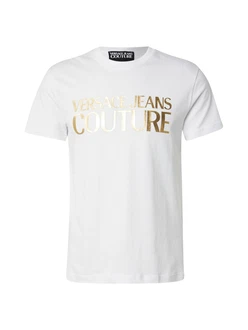 Versace Jeans Couture T-Shirt 'INSTIT THICKFOIL' gold/weiß