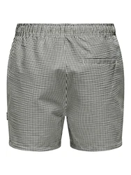 Only & Sons Badeshorts 'ONSTED' dunkelgrau/weiß