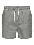 Only & Sons Badeshorts 'ONSTED' dunkelgrau/weiß
