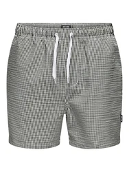Only & Sons Badeshorts 'ONSTED' dunkelgrau/weiß