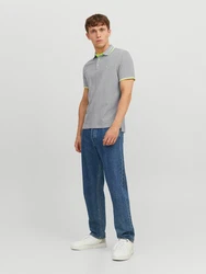 Jack & Jones Poloshirt JJEPAULOS POLO SS NOOS grau/apfel/weiß