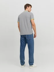 Jack & Jones Poloshirt JJEPAULOS POLO SS NOOS grau/apfel/weiß