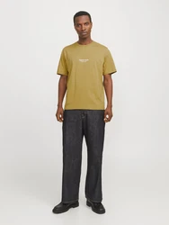 JACK & JONES T-Shirt JORVesterbro khaki/weiß