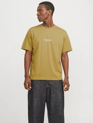 JACK & JONES T-Shirt JORVesterbro khaki/weiß