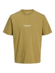 JACK & JONES T-Shirt JORVesterbro khaki/weiß