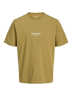 JACK & JONES T-Shirt JORVesterbro khaki/weiß