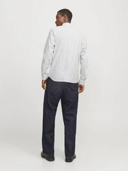 Jack & Jones Langarmhemd JPRBLUBrook OXFORD grau/weiß