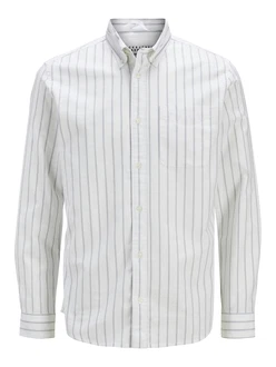 Jack & Jones Langarmhemd JPRBLUBrook OXFORD grau/weiß Jack & Jones Langarmhemd JPRBLUBrook OXFORD grau/weiß
