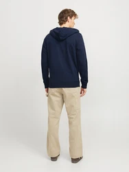 JACK & JONES Sweatjacke nachtblau/lachs