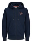 JACK & JONES Sweatjacke nachtblau/lachs