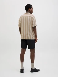 JACK & JONES Hemd 'JJEJEFF' dunkelbeige/weiß