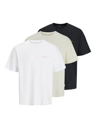 JACK & JONES T-Shirt 'JORPAROS EASTERSKETCH' hellblau/gelb/schwarz/wollweiß