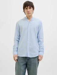 Jack & Jones Langarmhemd JJEBREEZE BAND SHIRT LS SN hellblau