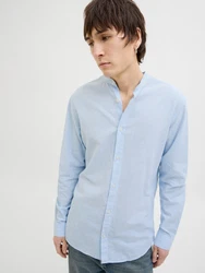 Jack & Jones Langarmhemd JJEBREEZE BAND SHIRT LS SN hellblau